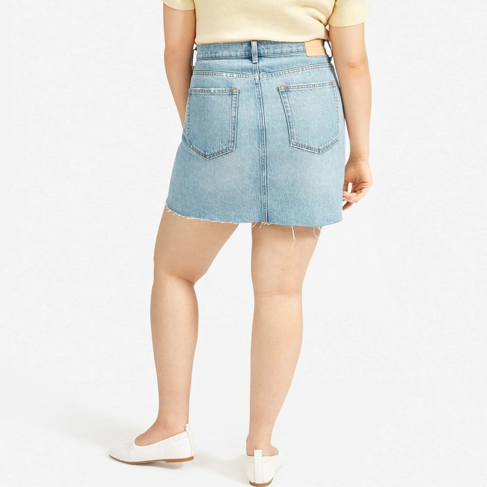 EVERLANE The Denim Reconstructed Skirt Sz 33 Blue - Picture 2 of 7